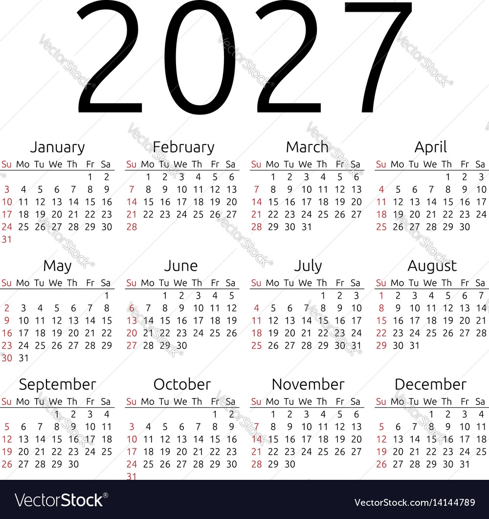 2027 Calendar Printable 2027 Calendar Printable