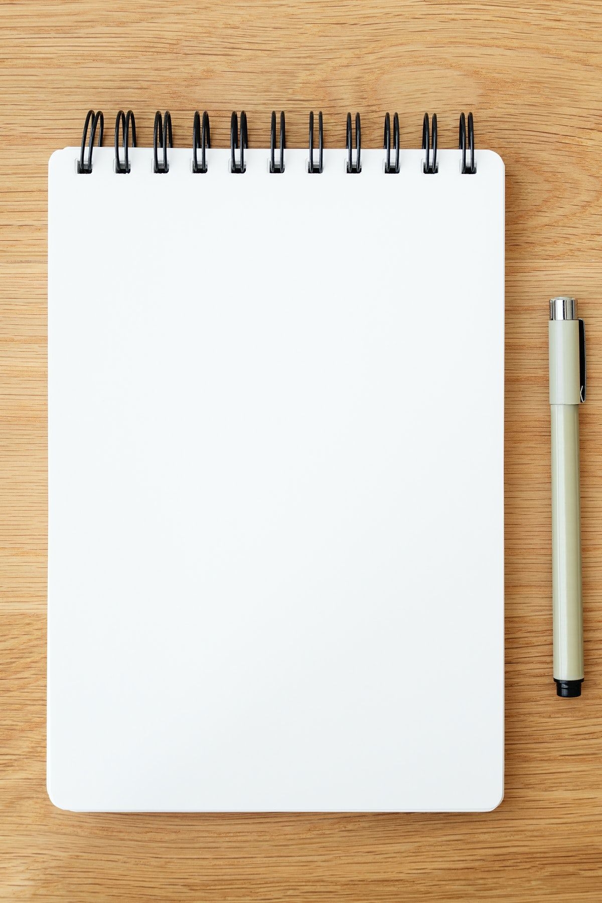 Blank White Notebook Page