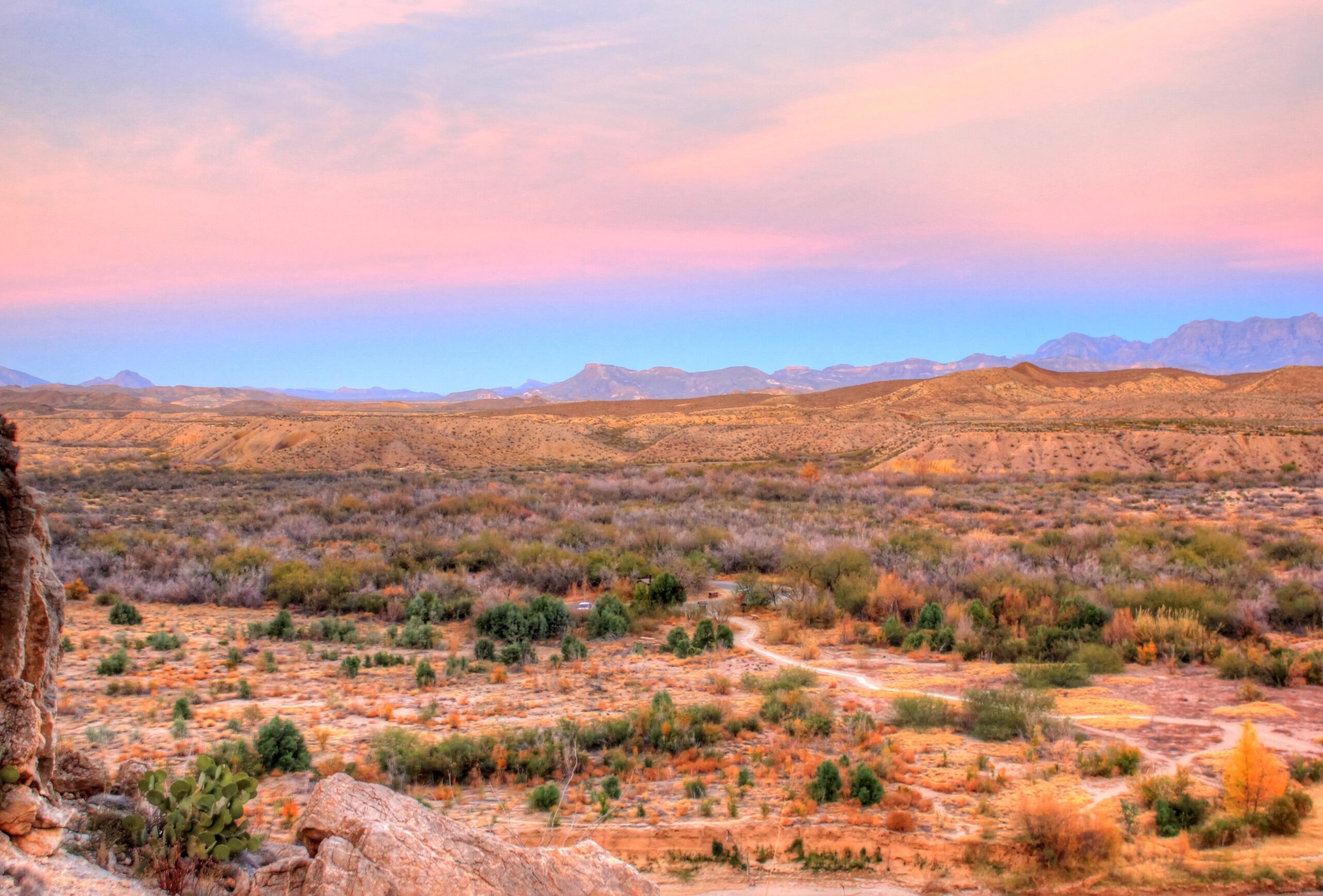 Desert Landscape At Dusk At Big Bend National Park Texas Image Free 