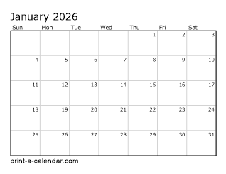 Download 2026 Printable Calendars