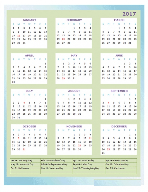 FREE 16 Yearly Calendar Designs In PSD Vector EPS