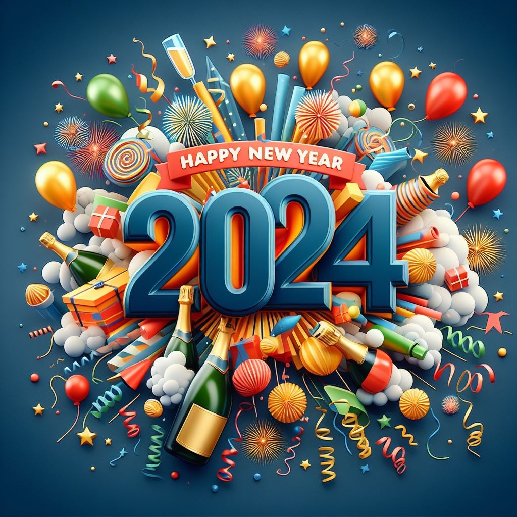 New Year 2024 WhatsApp Status Images Wishes Free GPT 4 DALL E 3