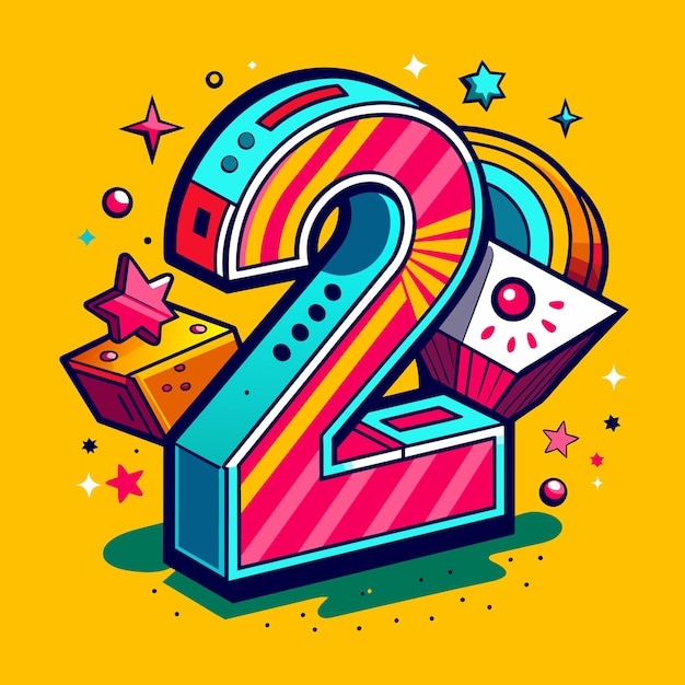 Premium Vector 3d Number 2 Or Numeric Number Two